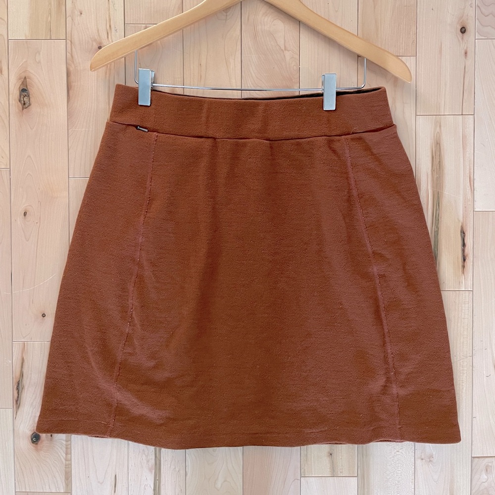 Ibex Merino Wool Skirt - Dark Orange - Size Large